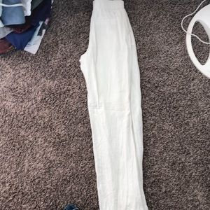 White linen pants